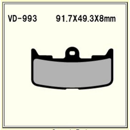 VESRAH SEMI-METALLIC BRAKE PADS, VD-993