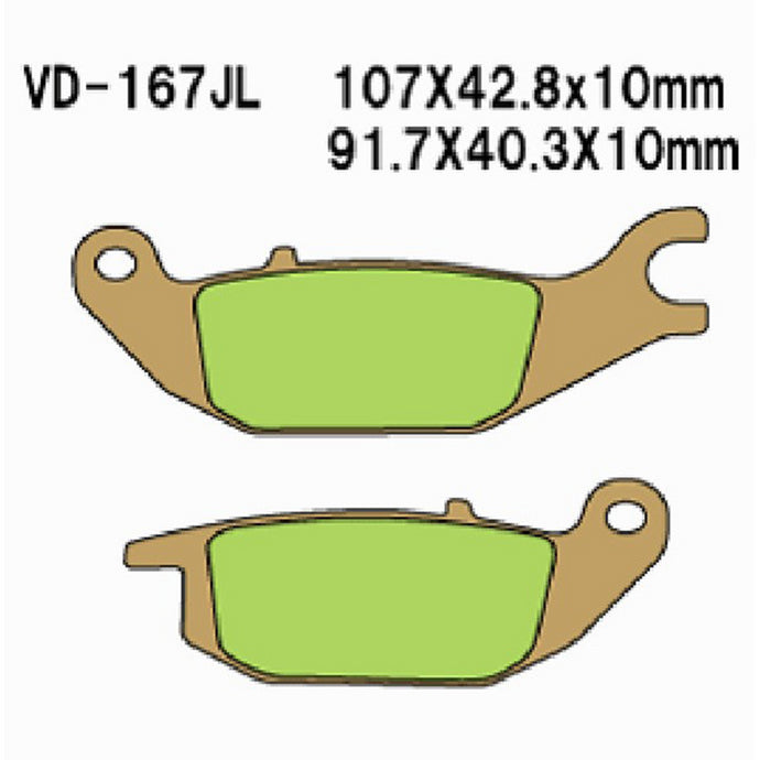 VESRAH SINTERED METAL BRAKE PADS, VD-167JL