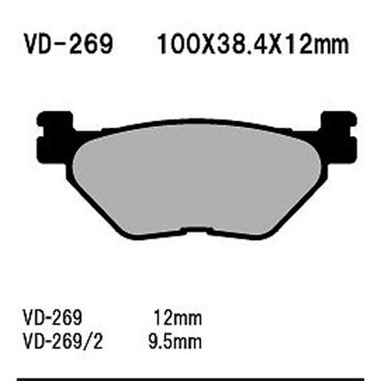 VESRAH SEMI-METALLIC BRAKE PADS, VD-269
