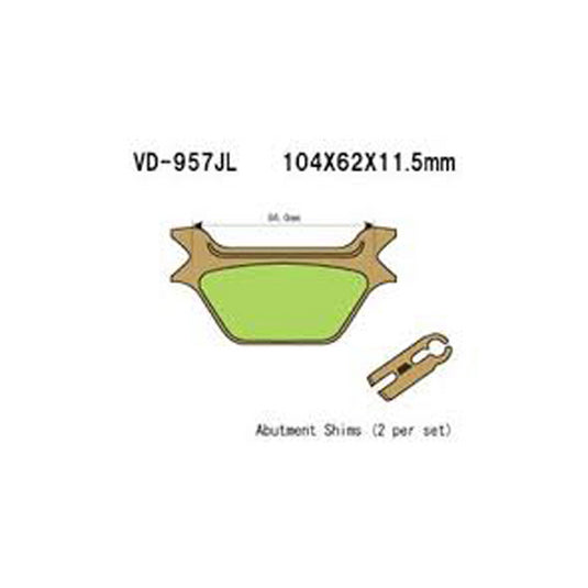 VESRAH SINTERED METAL BRAKE PADS, VD-957JL