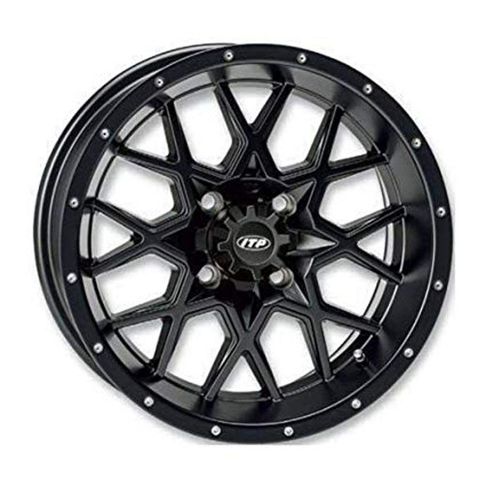 ITP HURRICANE WHEEL, 17X7, 4/110, MATTE BLACK (17RB110BX)