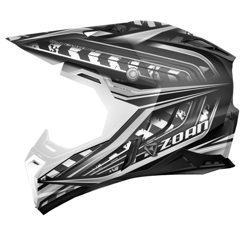 ZOAN SYNCHRONY MX HELMET, MONSTER BLACK/SILVER - 3X