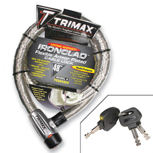 TRIMAX IRONCLAD FLEXIBLE ARMOR PLATED CABLE LOCK - 48