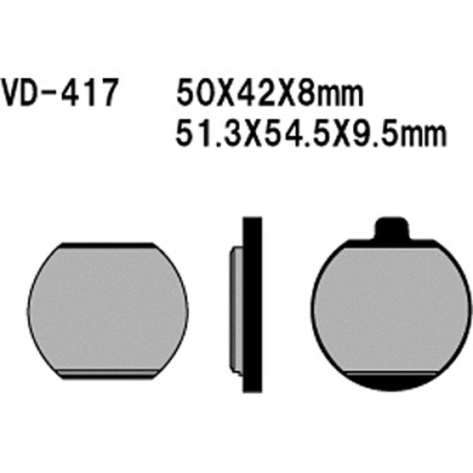 VESRAH SEMI-METALLIC BRAKE PADS, VD-417