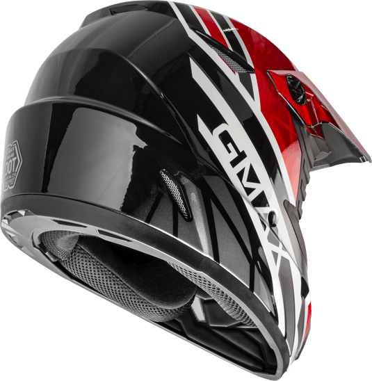 YOUTH MX-46Y OFF-ROAD MEGA HELMET BLACK/RED/WHITE YL D3462022 image 2