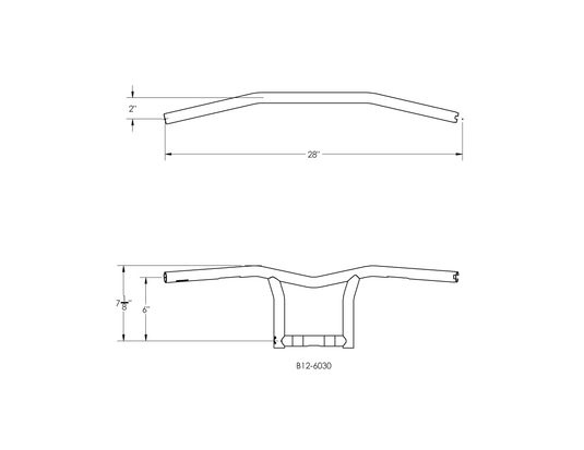 SID 8" BAR 1" TBW CHROME B12-6030C image 3
