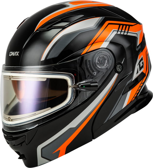 MD-01S TRANSISTOR SNOW HELMET W ELECTRIC SHLD ORANGE/BLK LG M40139286 image 1