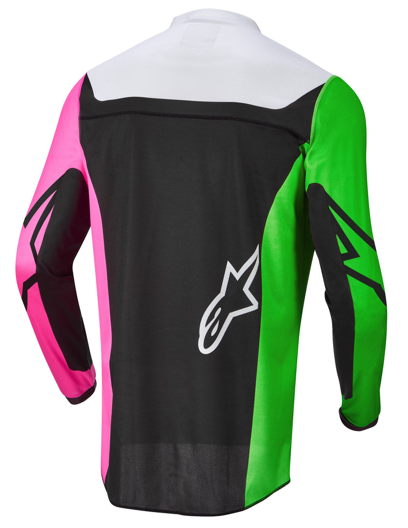 Load image into Gallery viewer, YOUTH RACER COMPASS JERSEY BLK/GRN NEON/PINK FLUO YX 3772122-1669-XL image 2
