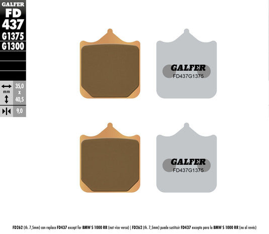 BRAKE PADS SINTERED CERAMIC FD437G1375 FD437G1375 image 1