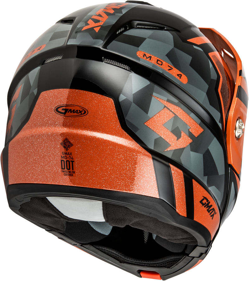 Load image into Gallery viewer, MD-74 STRIKER MODULAR HELMET W SMK SHIELD BLK/GRY/OR MTLC MD M17411255 image 4
