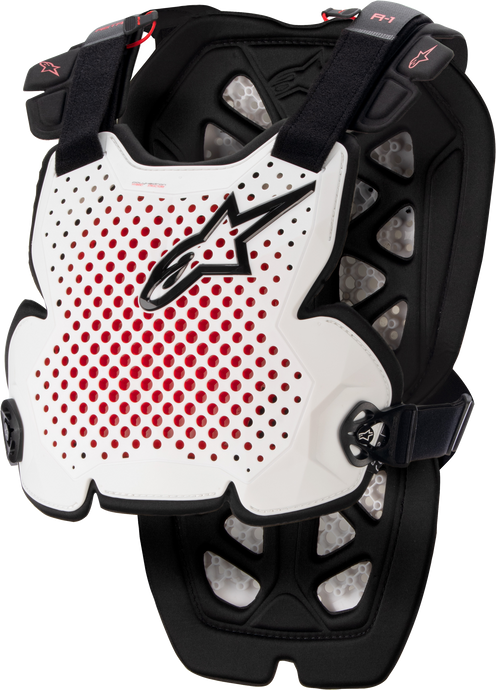 A-1 CHEST PROTECTOR WHITE/BLACK/RED MD/LG 6700123-213-M/L image 1