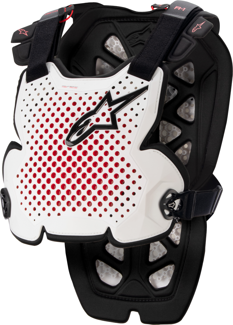 Load image into Gallery viewer, A-1 CHEST PROTECTOR WHITE/BLACK/RED MD/LG 6700123-213-M/L image 1

