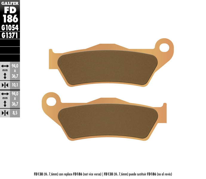 BRAKE PADS SINTERED FD186G1371 FD186G1371 image 1