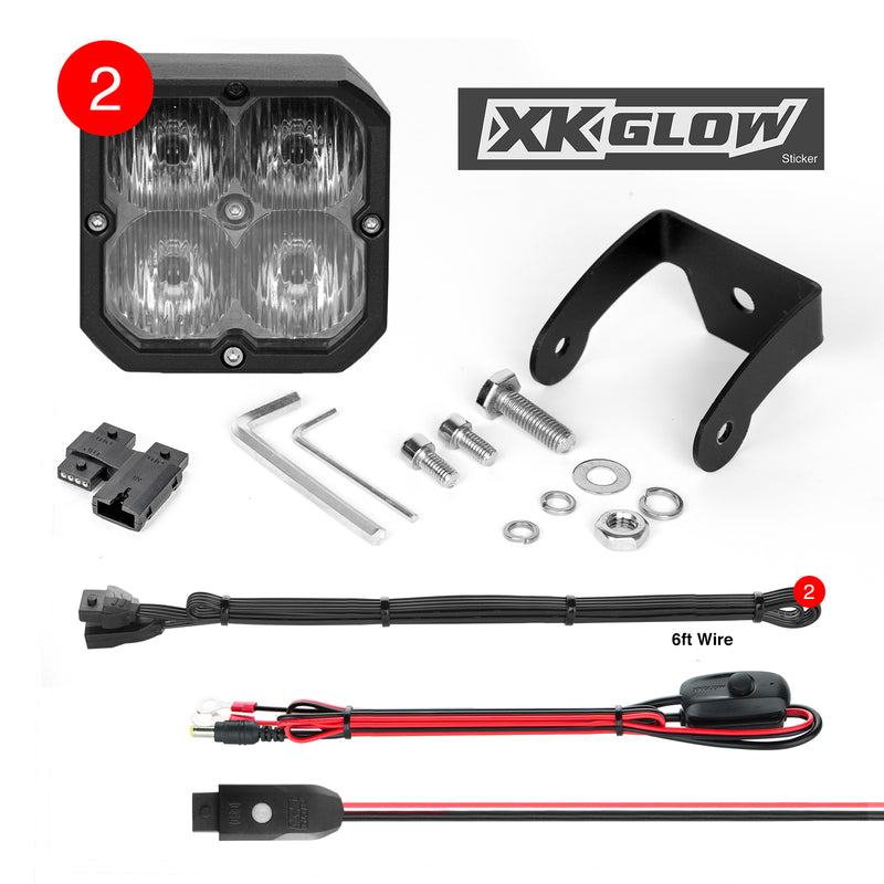 Load image into Gallery viewer, 20W RGB POD LIGHTS DRIVING BEAM PR XK065001-D-KIT image 1
