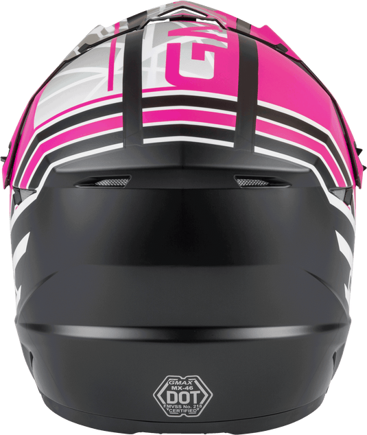 YOUTH MX-46Y OFF-ROAD MEGA HELMET MATTE BLK/NEON PINK YM D3462341 image 4