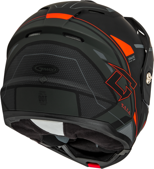 MD-74S SPECTRE SNOW HELMET W/ ELEC SHIELD MATTE BLACK/RED 2X M10742328 image 4