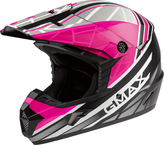 YOUTH MX-46Y OFF-ROAD MEGA HELMET MATTE BLK/NEON PINK YS D3462340 image 1