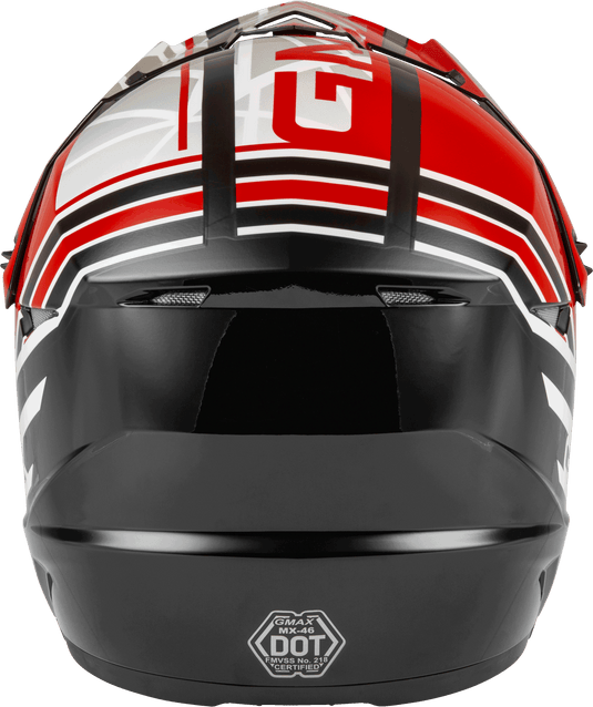 YOUTH MX-46Y OFF-ROAD MEGA HELMET BLACK/RED/WHITE YS D3462020 image 4