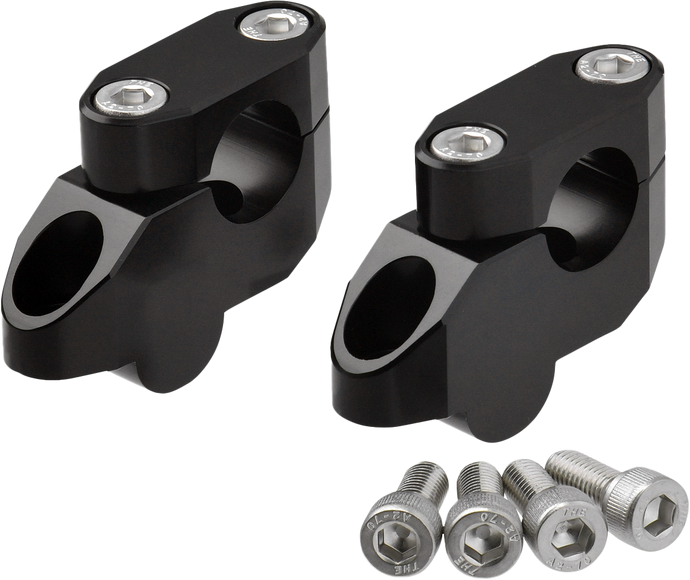 OFFSET HANDLEBAR RISER KIT 20MM 26MM 22.2MM BLACK ZE53-05261 image 1