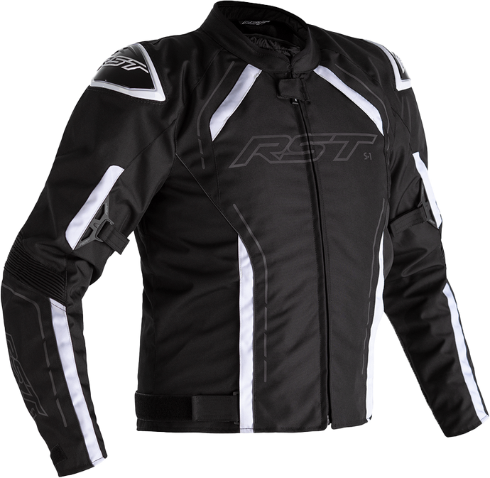 S1 CE JACKET BLACK/BLACK/WHITE TEXTILE 4XL 102559WHI-52 image 1