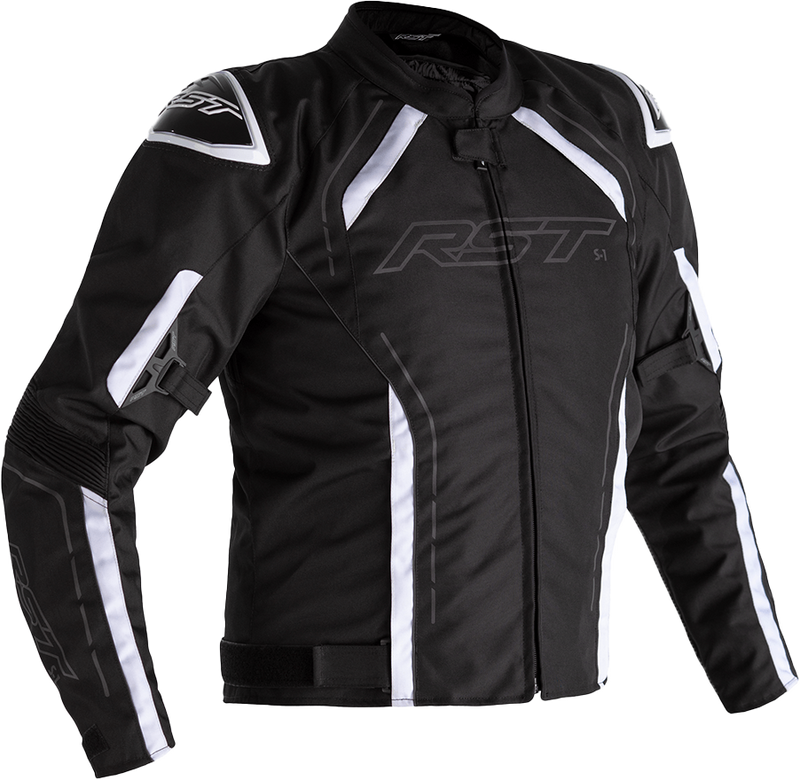 Load image into Gallery viewer, S1 CE JACKET BLACK/BLACK/WHITE TEXTILE 4XL 102559WHI-52 image 1
