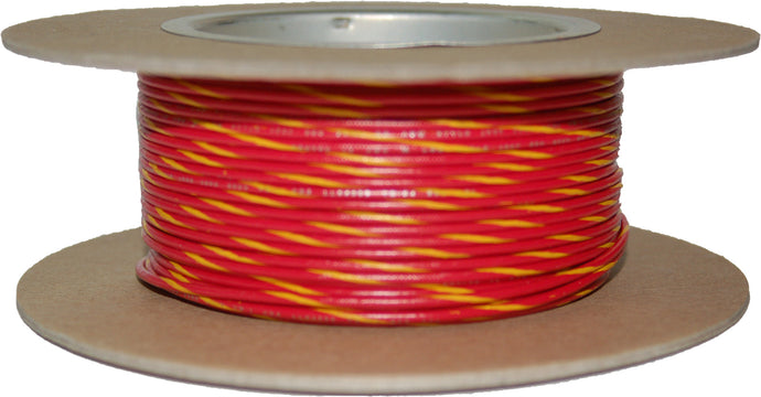 #18-GAUGE RED/YELLOW STRIPE 100' SPOOL OF PRIMARY WIRE NWR-24-100