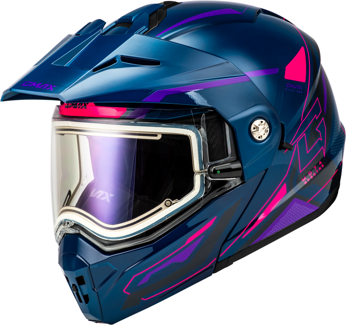 MD-74S SPECTRE SNOW HELMET W/ ELEC SHLD BLUE/PINK/PURPLE SM M107421084 image 1