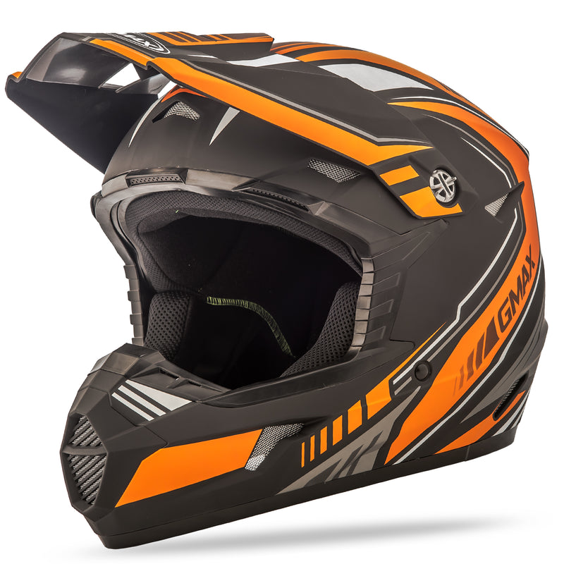 Load image into Gallery viewer, YOUTH MX-46Y OFF-ROAD UNCLE HELMET MATTE BLACK/ORANGE YS G3467250 F.TC-6 image 1
