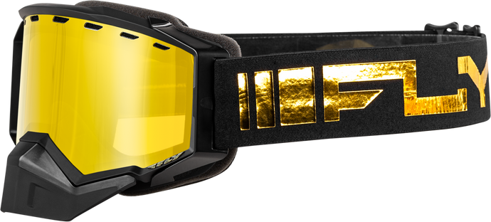 ZONE SNOW GOGGLE BLACK/GOLD W/ GOLD MIRROR/YELLOW LENS FLB-24Z1 image 1