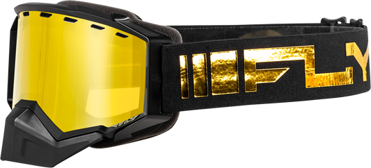 ZONE SNOW GOGGLE BLACK/GOLD W/ GOLD MIRROR/YELLOW LENS FLB-24Z1 image 1