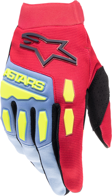 YOUTH & KIDS FULL BORE GLOVES LIGHT BLUE/RED BERRY/BLACK YXS 3543622-7067-XS image 1