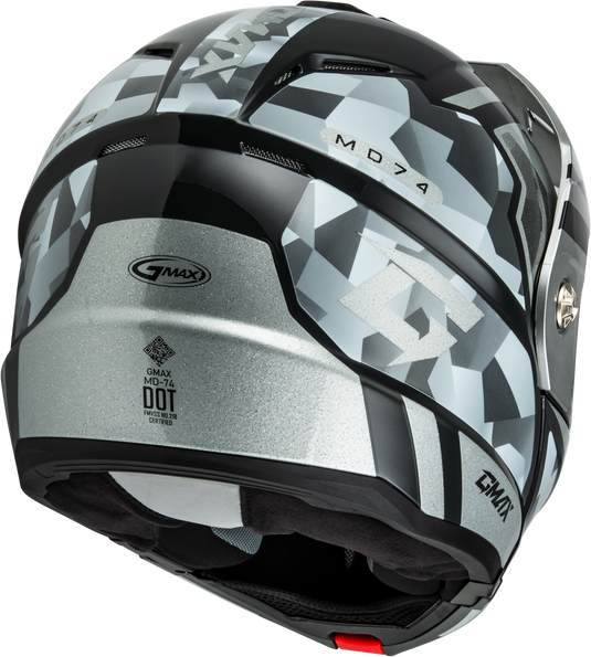 MD-74 STRIKER MODULAR HELMET W SLVR SHIELD SLVR/BLU MTLC 3X M17411079 image 4