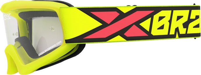 YOUTH XGROM FLO YLW/BLK/FIRE CLEAR LENS 067-30300 image 1