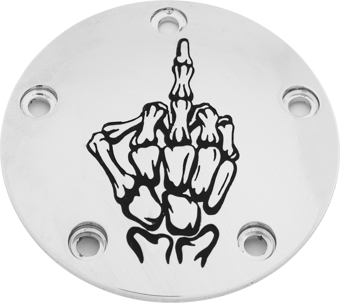TC TIMER COVER BONE FINGER CHROME SKUL24-04 image 1