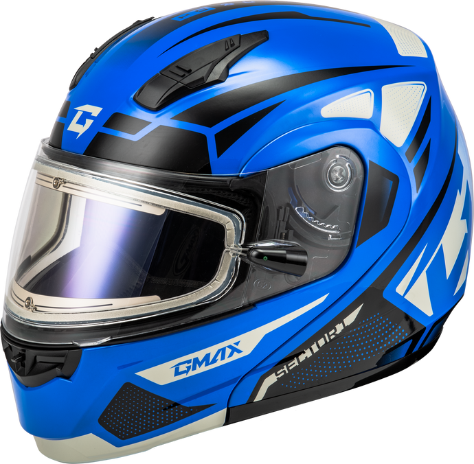MD-04S SECTOR SNOW HELMET W/ ELECTRIC SHIELD BLUE/BLACK 3X M4043979 image 1