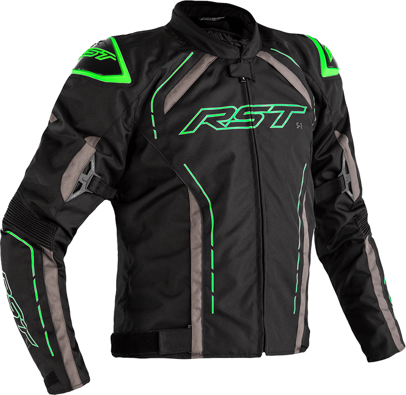 Load image into Gallery viewer, S1 CE JACKET BLACK/GREY/NEON GREEN TXTL SM 102559NEO-40 image 1
