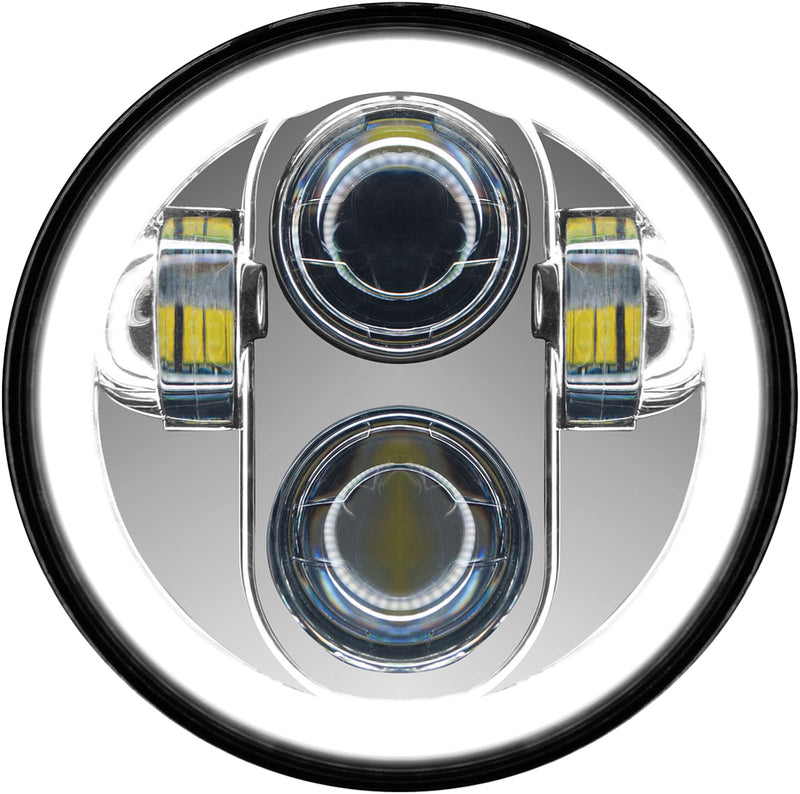 Load image into Gallery viewer, 5 3/4&quot; LED HEADLIGHT WITH FULL HALO CHROME HD5MCH image 1
