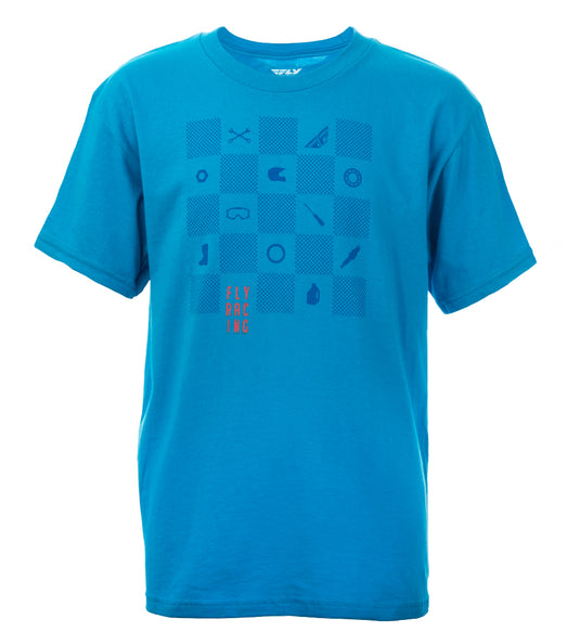 FLY CHECKERS TEE TURQUOISE YS TURQUOISE YS 352-1098S image 1