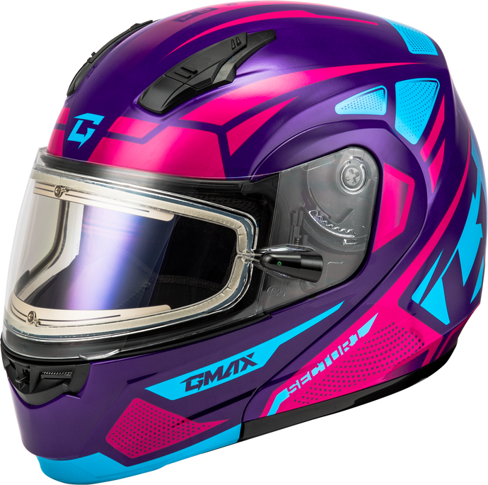 MD-04S SECTOR SNOW HELMET W/ ELECTRIC SHIELD VIOLET/PINK LG M4043986 image 1