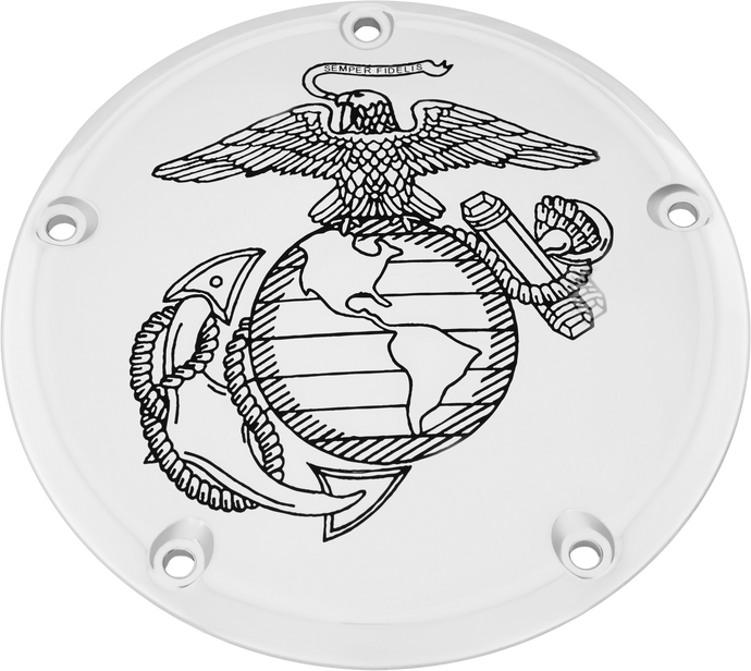7   M8 FLT/FLH DERBY COVER MARINE EGA CHROME MAR01-46 image 1