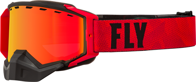 ZONE PRO SNOW GOGGLE BLACK/RED W/ ORG MIRROR/PLRZD SMKE LNS 37-50332 image 1