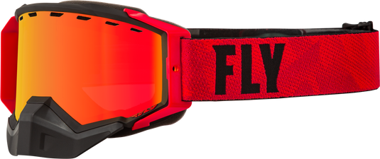 ZONE PRO SNOW GOGGLE BLACK/RED W/ ORG MIRROR/PLRZD SMKE LNS 37-50332 image 1