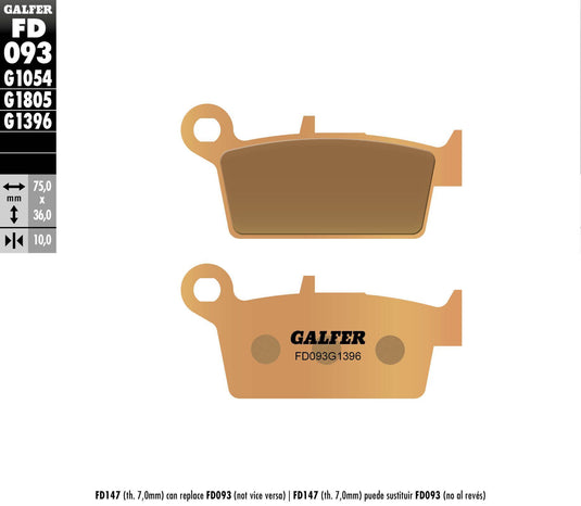 BRAKE PADS SINTERED FD093G1396 FD093G1396 image 1