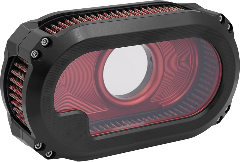 Load image into Gallery viewer, NXT LVL TC AIR CLEANER W/GLASS BLACK W/RED NXT-03BR image 2

