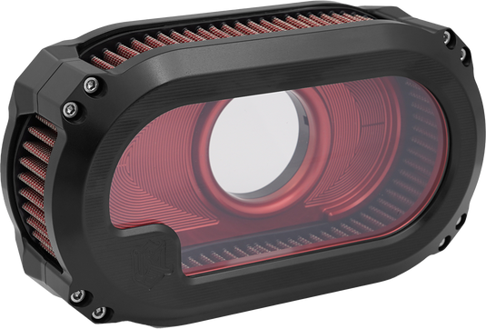 NXT LVL TC AIR CLEANER W/GLASS BLACK W/RED NXT-03BR image 2