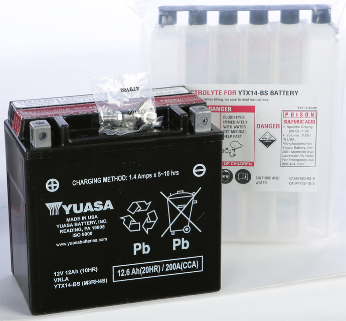 BATTERY YTX14-BS MAINTENANCE FREE YUAM3RH4SIND image 1