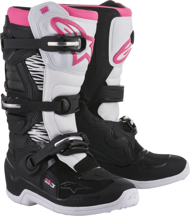 TECH 3 STELLA BOOTS BLACK/WHITE/PINK SZ 07 2013218-130-7 image 1