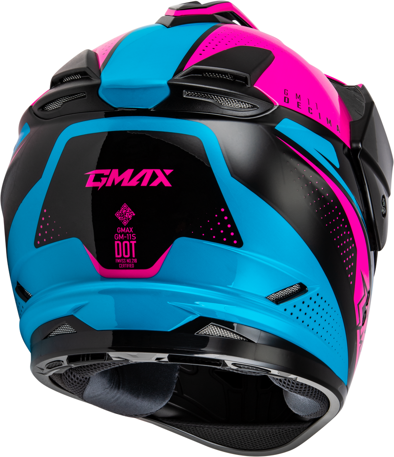Load image into Gallery viewer, GM-11 DECIMA HELMET BLACK/PINK/BLUE MD A11161235 image 4
