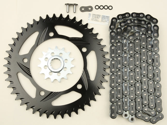 SPROCKET/CHAIN KIT STL/ALU 15/45T BLK RX3 520-114L BLK CK6287 image 1