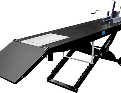 PNEUMATIC  MOTORCYCLE LIFT W/ REAR DROP PANEL  1000 LBS. M-1000C-BLK image 1